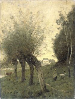 arsvitaest:  Landscape with Willows Author: Camille Corot (French,