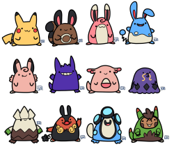 smash-chu:  Quick Pokemon doodles, of Pokemon with similarly