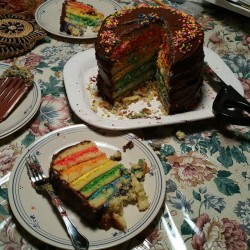 AHAHAHAHAH IT WORKED RAINBOW CAKE BITCHES