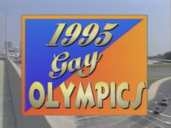 honestlytrulymaybe:glitterysouldinosaur:1995 Gay Olympics sketch
