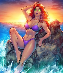hzcolorartist: Starfire color commission Art: Ed Benes Color: