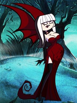 grimphantom2:  Halloween Commission: Crimson Vampiress by grimphantom Halloween 2016 Pinups starts now!Commission done for @ck-blogs-stuff   who ask to draw Crimson from Ridonculous Race dress as a vampire which is based on a drawing Ennui drawn. This