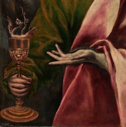 oursoulsaredamned:  El Greco - St. John The Evangelist, detail.