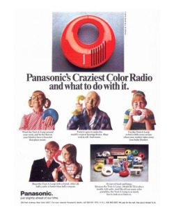 design-is-fine:  Panasonic R72 Toot-A-Loop Radio, US advertising,