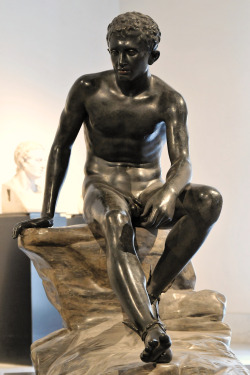 lionofchaeronea:  The young Hermes at rest.  Bronze sculpture
