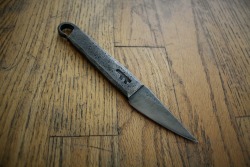 oldfellingaxe:  faramforge:  My first forged knife which is made