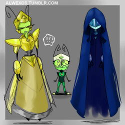 alwexos:  doodles of Tallest Yellow and Blue Diamond and smol