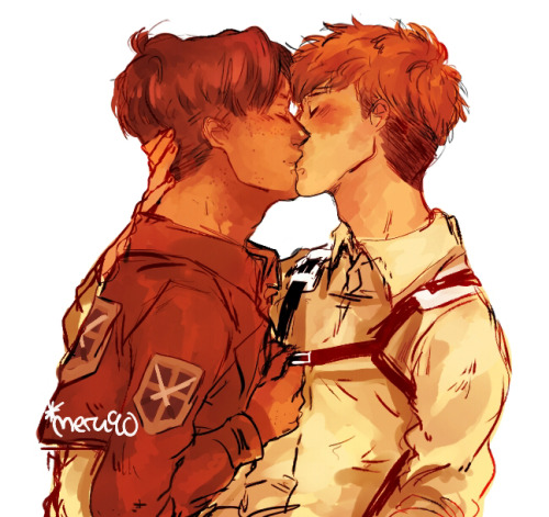 #AttackOnTitan #yaoi by meru90:  kiss me hard before you go Read More 