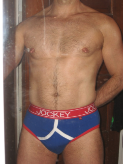 seriousunderwearcollectors:  BLUE WITH RED & WHITE TRIM JOCKEY