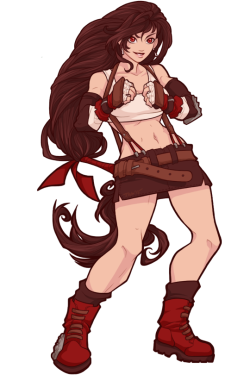 thisistab:  In my head Aeris is a slender elfin woman and Tifa