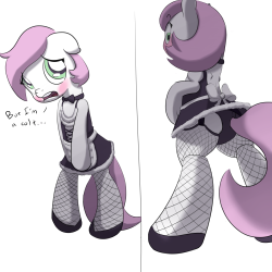 mewball:  punctuationisfun:  I drew this horse as a french maid.