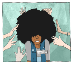 rookiemag:  Sunday Comic: I Work Here  Natural hair on the job.