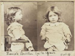 1800snostalgia:  Mugshot of a 2-year-old Francois Bertillon,