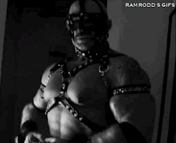 pod1485: demonicmusscle666:  ROIDED MUSCLE BRUDER IN LEATHER.