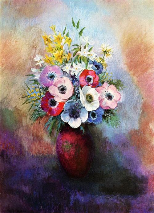 artist-redon:  Anemones, Odilon Redon