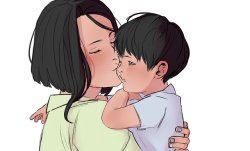 kawaiikrisschan:  Caring mom <3(Takeo is 2 here!)