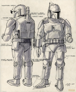 starwars:  This early concept for Boba Fett, created by Joe Johnston,