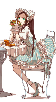 lolitaplusgeek:  foodtakeout:  ハンバーガー   Me though