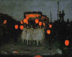  Thomas Cooper Gotch‘The Lantern Parade’, 1910, oil