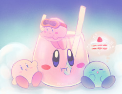 dotoriii: i drew some good bday kirbs for my pal @potsticka!