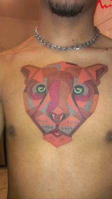 fuckyeahtattoos:  My geometric jaguar tattoo done by Jessica