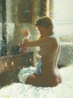 artbeautypaintings:  Drying herself - Craig Srebnik 