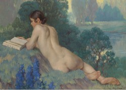 dappledwithshadow:  Daniel MacMorris Nude Reading1933 