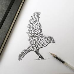 culturenlifestyle:  New Dark Ink Pen Illustrations Depict Animals