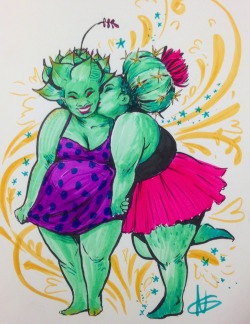 norhuu:  Cactus girlfriends (inktober day 21)