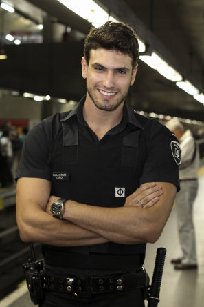 babyybarbieee:  dice-my-pineapple:  lolsomeone-actually:  iguainh:  angrybisexualcesium:  mydesires-br:  Guilherme Leão he is from the brazilian subway security from the city of São Paulo and is also a model (½)  #FUCK THE POLICE i’m laughing