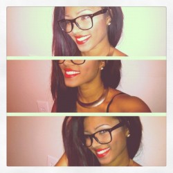 ashleyzee1:  #glasses #redLipstick #camera #boredom #idontknow