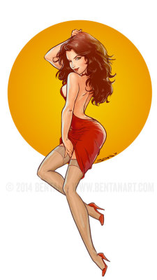 pinupgirlsart:  COMMISSION: Red by BenTanArt 