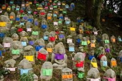   Buddha statues at Kiyomizu Temple in Kyoto, Japan  