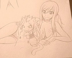kitsune23star:  1. Lucy takes Natsu to the beach and he makes
