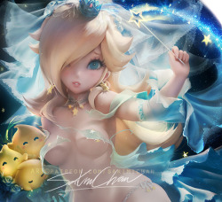 sakimichan:   Bride Rosalina nudie pinup versions ;3 <3  PSD/