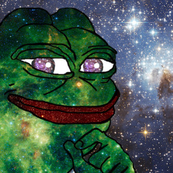 mcr-ierotoroway: This is the Galactic Pepe. It only comes once ever 1,000,000,000 memes. Reblog for luck from the universe. 