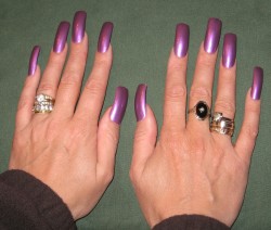 sexylongnails:  gorgeous!  I love the color, shape, length, everything…    thanks for the submission!