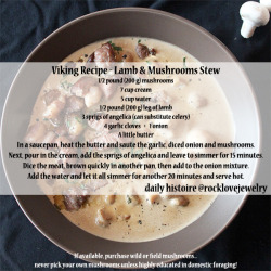 rocklovejewelry:  Savory Viking Age Recipes (gearing up for cold