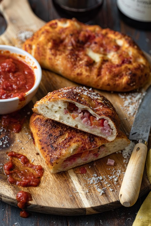 fattributes:  Ham and Cheese Calzones