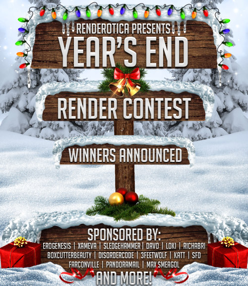  The holidays are over and so is the judging for Renderotica’s 2015  Year’s End Render Contest!  As always it was a grueling judging session,  made a bit harder with the holiday celebration (and much much eggnog) I  can’t tell you all
