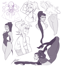 some Overwatch doodles, I was trying to figure out how to draw