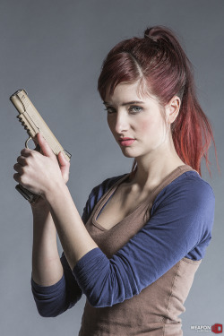 weaponoutfitters:  Susan Coffey with a Colt USMC M45.When my