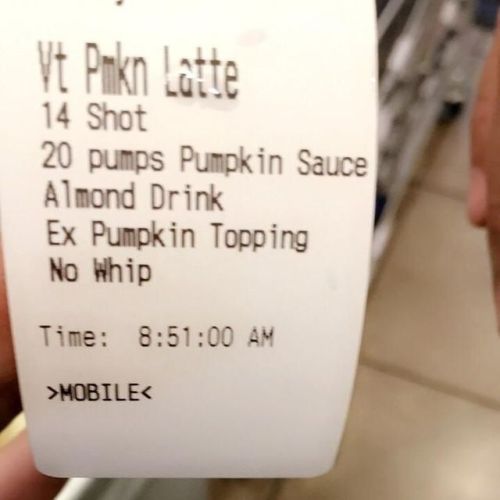 cruciphix:  babyfairy:  teamnowalls:   theblacknerd: Today I formally put in my two weeks at Starbucks so let’s take a look back on the worst drinks I’ve ever had to make.  im the white mocha with 10 pumps of raspberry    @nintendogamegirl   i’d