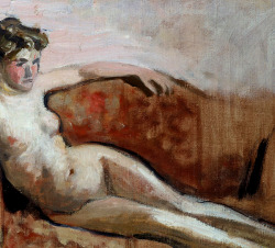 dappledwithshadow:  Reclining Nude, Edouard Vuillard, s.d.