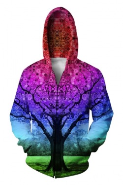thekawaiifirek: Tumblr Zip Up Hoodies  Colorful Tree  //  Dark