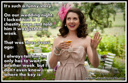 vanilla-chastity:  It’s such a funny story. On our wedding