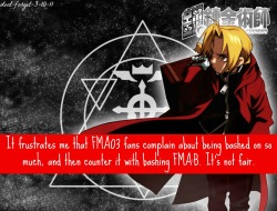 dont-forget-3-10-11:  It frustrates me that FMA03 fans complain