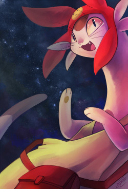 zilleniose:  AnotherMatthew’s commission, posted upon request! I haven’t watched Space Dandy yet, but Meow is crazy adorable.