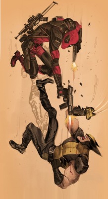 comicbookartwork:Deadpool battles Wolverine