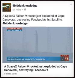 4biddnknowledge:  A #SpaceX #Falcon9 rocket just exploded at